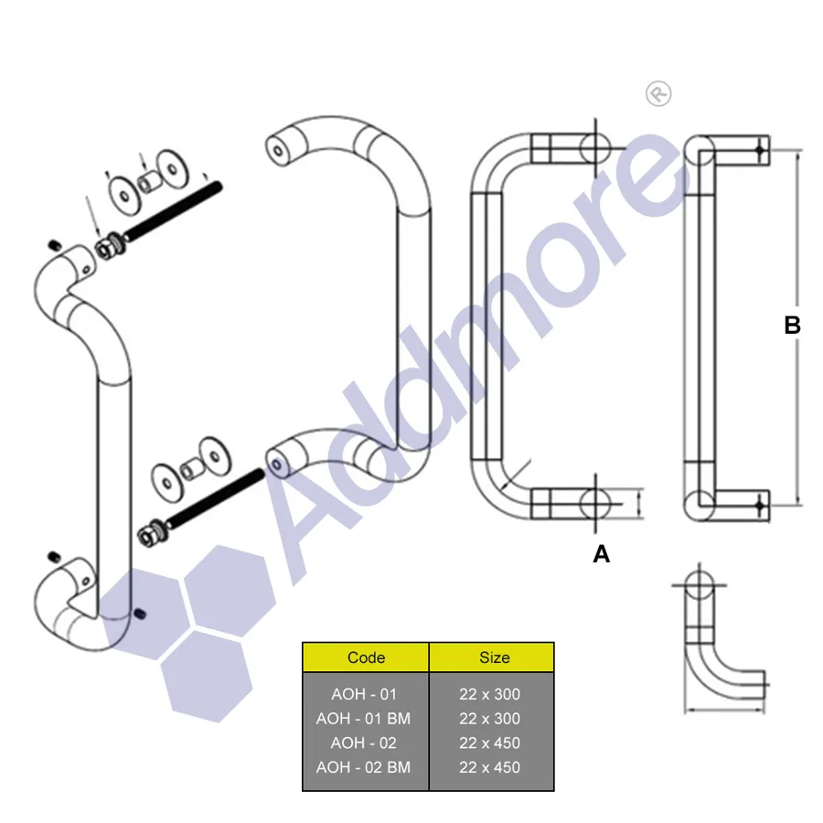 AOH-01 / 02 dimension drawing